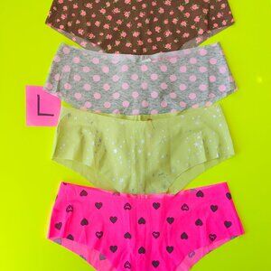 Victoria's Secret PINK Size L Seamless No-Show Cheekster Panty - 4 pairs